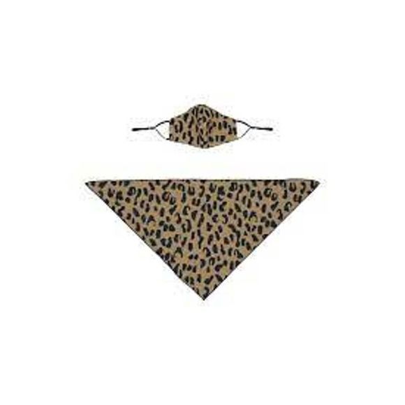 MYTAGALONGS PET Abstract Leopard Face Mask & PET Bandana Set In Multi - Picture 3 of 5
